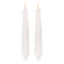 Set of 2 White Flickabright Tree Taper Candles