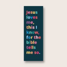 Pack of 30 Christian bookmarks. All same design. Jesus loves me, this I know.