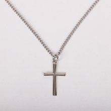 24" Sterling Silver Cross Necklace