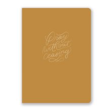 Pray Without Ceasing Prayer Journal Mustard Faux Leather
