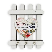 Wooden Key Holder – "Trust in the Lord" (Proverbs 3:5)