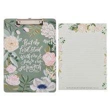 Clipboard w/Pad Green Floral But the Lord Stood With Me 1 Tim. 4:17