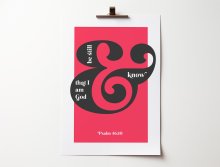 Be Still And Know That I Am God - Psalm 46:10 - A4 - Red