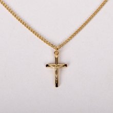 18" Gold over Sterling Crucifix Necklace
