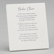 Wall Plaque-Memorial: Broken Chain In Gift Box (5.5"H) (#14135)