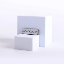 Badge Engraved Contemporary Deaconess Silver Magnet