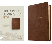 Biblia para el ministro NTV, letra grande con Filament (SentiPiel, Café, Letra Roja)