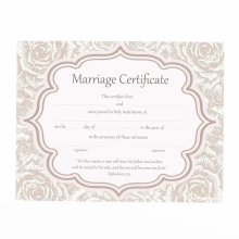 Certificate Of Marriage Vintage Pack of 6