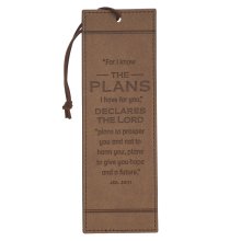 Bookmark Faux Leather I Know the Plans Jer. 29:11