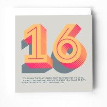 16th birthday card with bible verse on cover