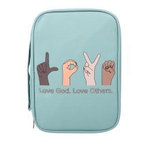 Love God, Love Others Canvas Bible Cover - Medium