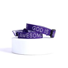 God Is Awesome Purple Woven Bracelet - Pack of 25