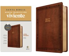 Biblia letra gigante NTV con Filament (SentiPiel, Café rojizo, Letra Roja)