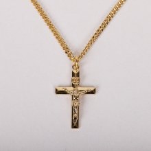 24" Gold Over Sterling Crucifix Necklace