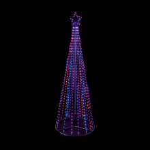 2.1m Multi-Action FlexiBright Pyramid Tree with 580 Rainbow LEDs