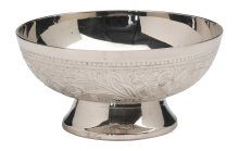 Nickel Plated Incense Bowl with Flower Design D 13 cm