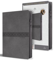 Biblia RVR 1960 Tamaño manual, letra gigante, piel gris