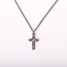 16-18" Sterling Silver Cross Cut Out Necklace