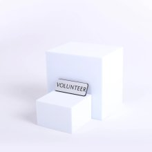 Badge Engraved Contemporary Volunteer Silver Magnet