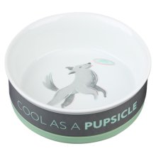 Ceramic Bowl Cool as a Pupsicle Medium Gray
