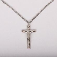 24" Sterling Silver Crucifix Necklace