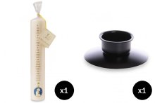 30.5 x 5 cm Large White Advent Candle (Mother & Child) & Lipped Black Metal Candle Holder