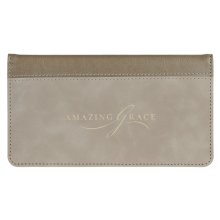 Checkbook Wallet Taupe Amazing Grace Isa. 53:5