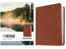 The Message Wide Margin Bible (Leather-Look, Medium Brown)