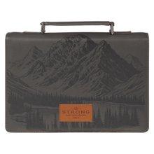 Bible Cover Classic Gray Be Strong And Courageous Josh. 1:9