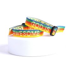 God Is Awesome Rainbow Woven Bracelet - Pack of 25