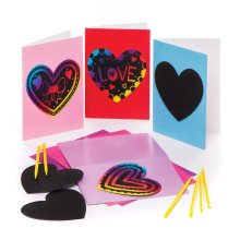 Heart Scratch Art Greeting Cards (Pack of 6)
