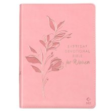 Devotional Bible NLT for Women Faux Leather, Pink