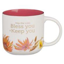 Mug Pink Floral Bless You & Keep You Num. 6:24