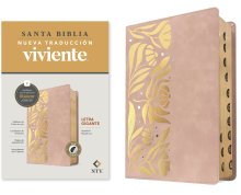 Biblia letra gigante NTV con Filament (SentiPiel, Rosado oro, Índice, Letra Roja)