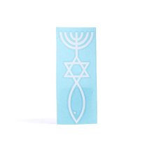 Fish, Star Of David & Menorah Auto Vinyl Decal