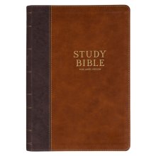 KJV Study Bible LP Faux Leather, Two-tone Brown
