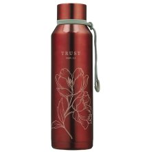 Trust Metallic Pomegranate Red Stainless Steel Water Bottle - Proverbs 3:5