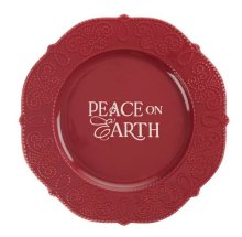 Plate-Peace On Earth-Red (10.4" Dia)