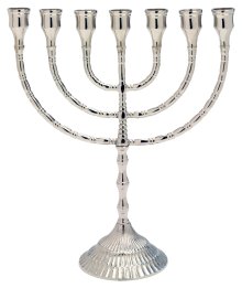 Nickel Plated Menorah H 30 cm