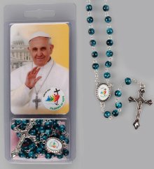 Blue Glass Jubilee 2025 Rosary & Card Set