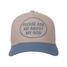 Cap - Please Ask Me About My God Blue/Tan