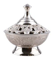 Nickel Plated Incense Bowl H 11 cm