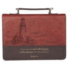 Large I Will Carry You Two-tone Brown Classic Bible Cover - Isa. 46:4