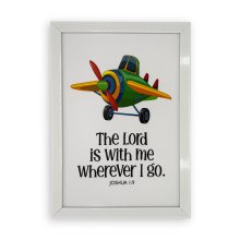 Rectangular Wall Frame – "The Lord is with me wherever I go" (Joshua 1:9)