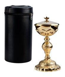 Golden Plated Ciborium H 27 cm with Case