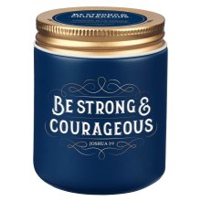 Glass Candle w/Screw Top Lid Navy Strong & Courageous Josh. 1:9