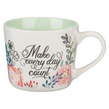 Mug Navy Floral Make Every Day Count