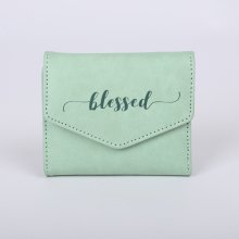 Women's Wallet Blessed Green Leather-Look