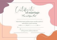 Marriage Certificate - Minimal Colours