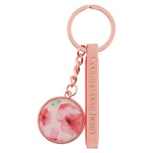 Keychain in Tin Coral Poppies Courage